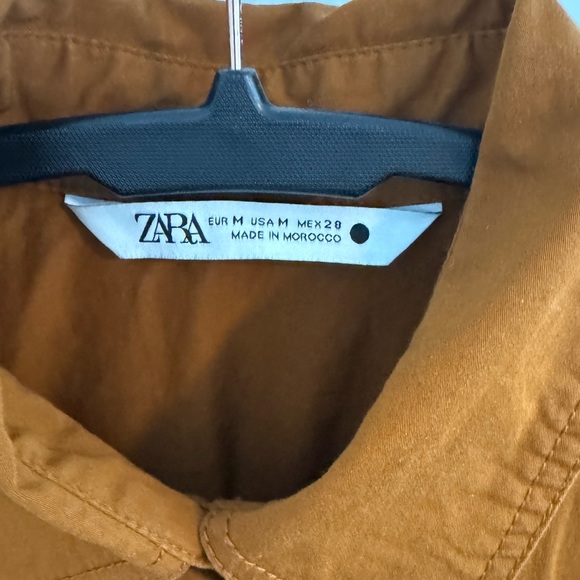 Zara | Midi Belted Shirt Dress with Gold Buttons - Picture 9 of 16